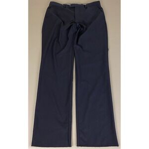 Statement Italy Dress Pants Men's 36x32‎ Blue Dark Wash Raw Hem Trousers